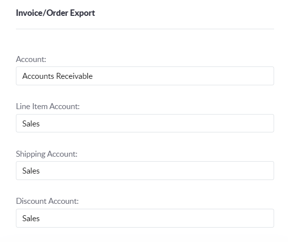 Invoice/Order export form