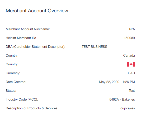 Merchant account overview