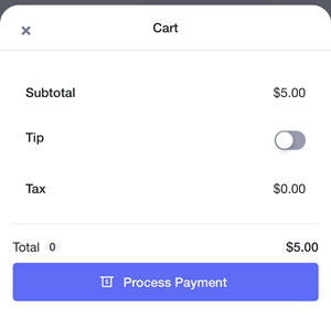 process a payment - adding taxes or tips