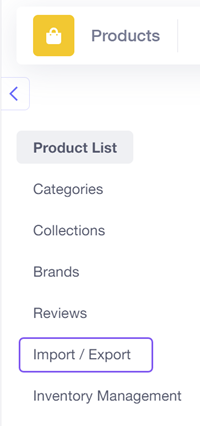 product list menu