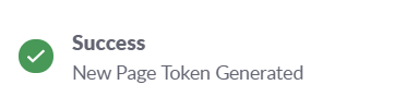 success new page token generated notification
