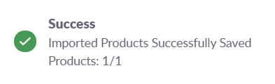 products imported successfully notification
