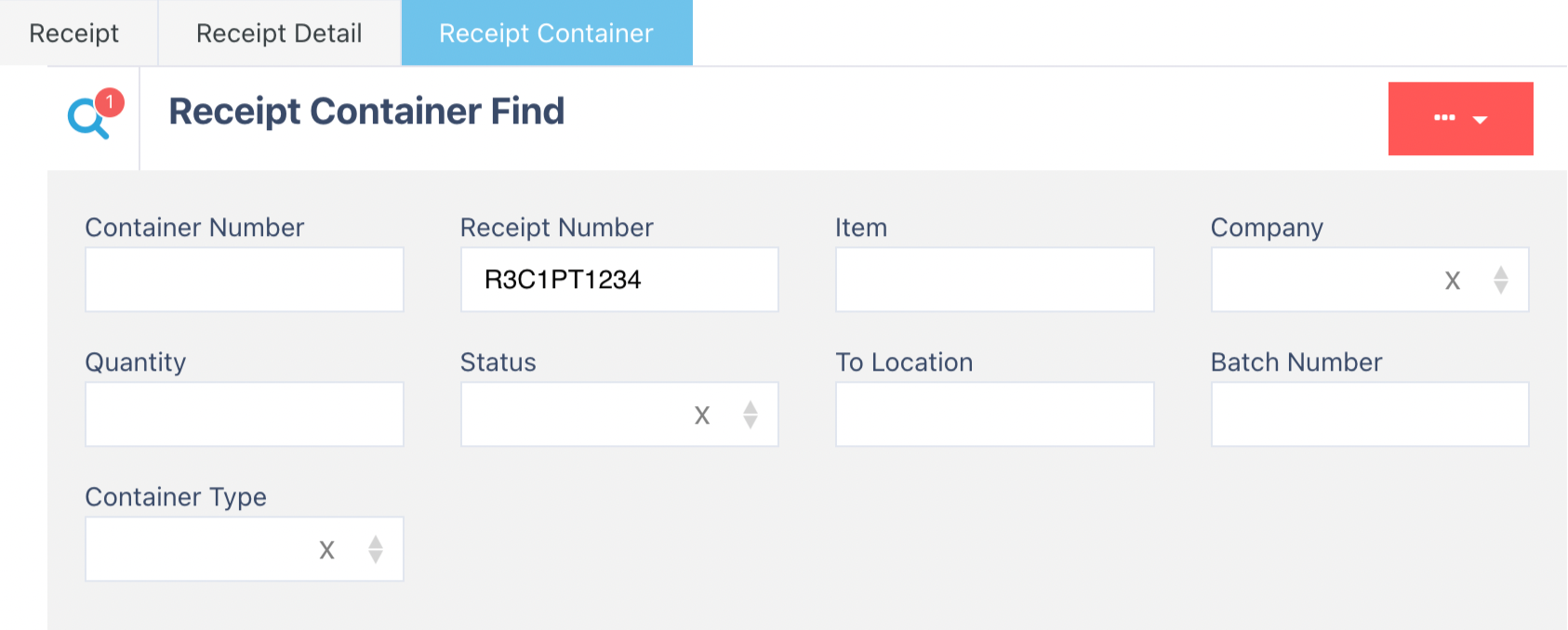 reciept container search