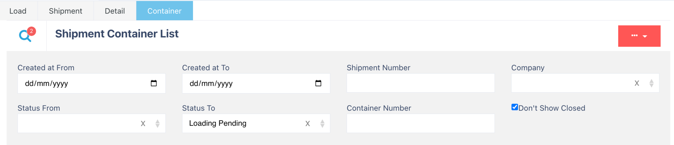 shipment container search