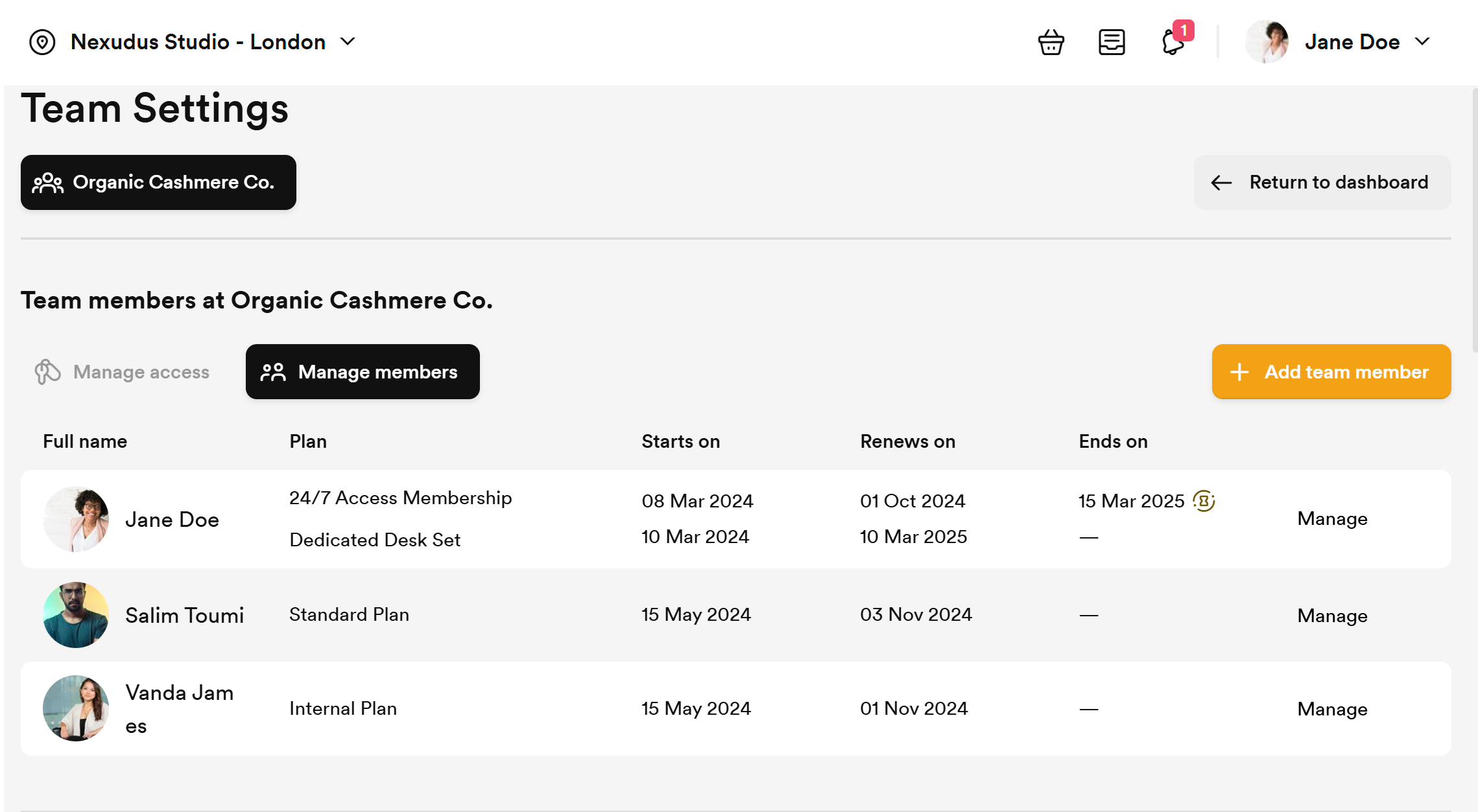 Managing Teams on the Members Portal