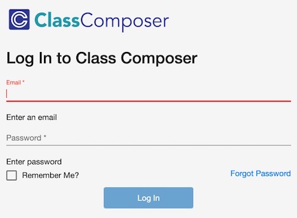 Class Composer Log In