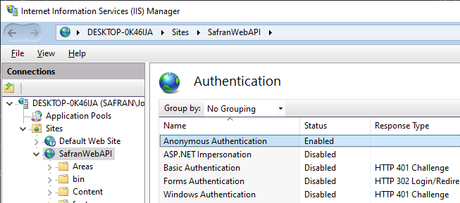 API Security Basic Anonymous Authentication