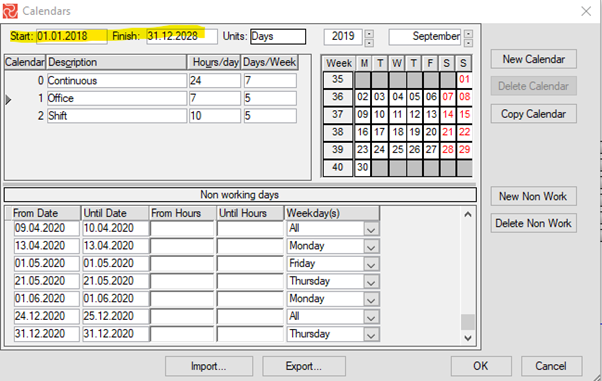 How to extend the calendar range when an activity is placed outside the calendar span.