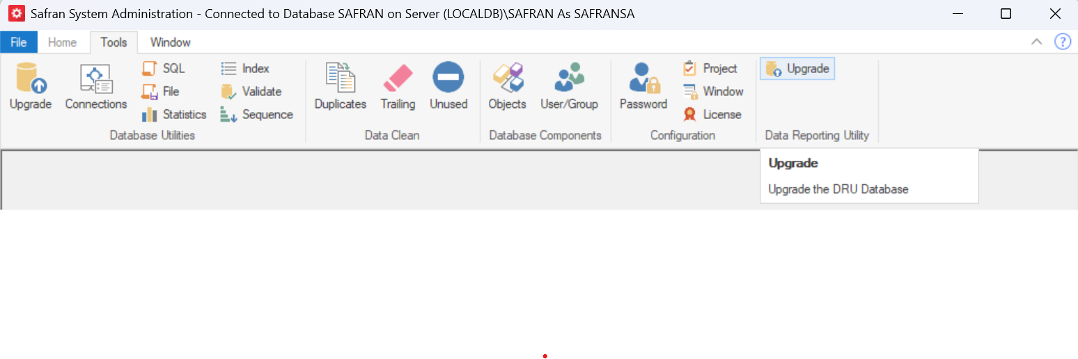 DRU Database Upgrade
