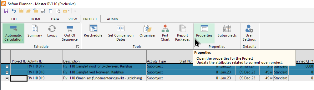 MultiProject Adding a file based Subproject Properties