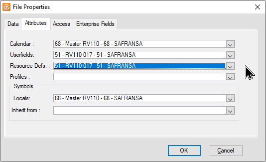 MultiProject File Properties Data Attributes