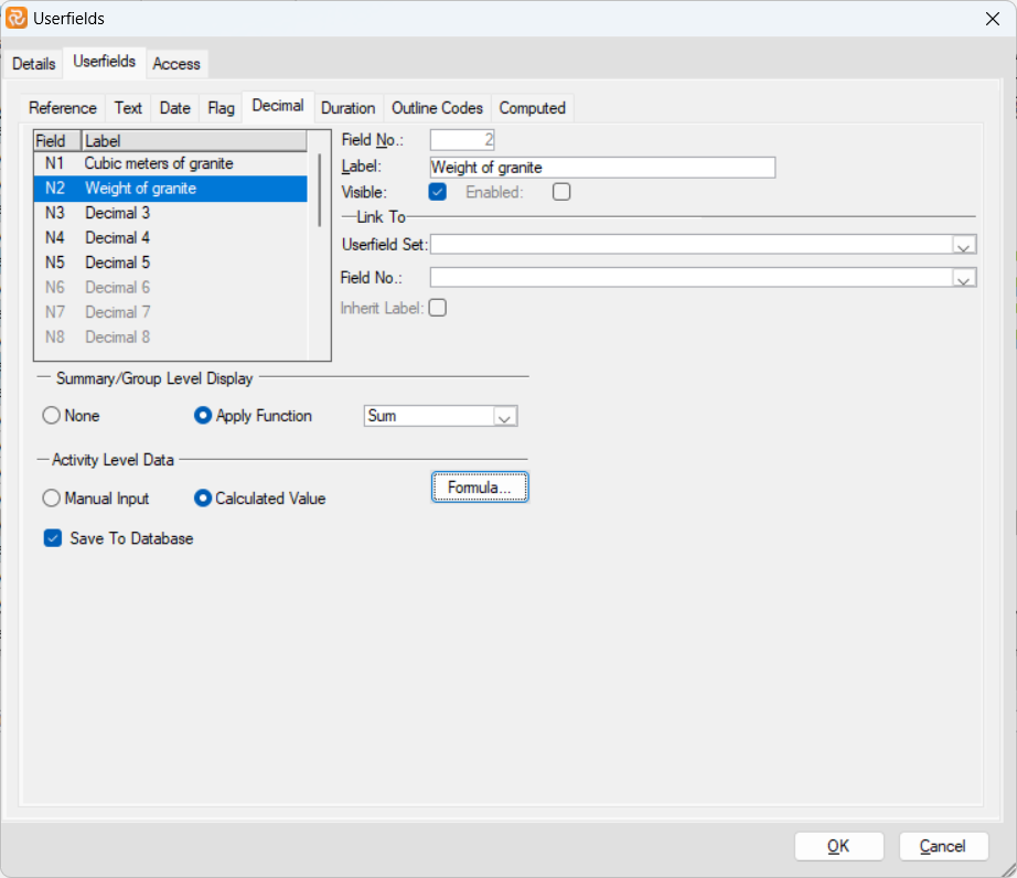 calculated decimal fields