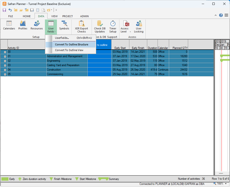 convert to outline from reference fields