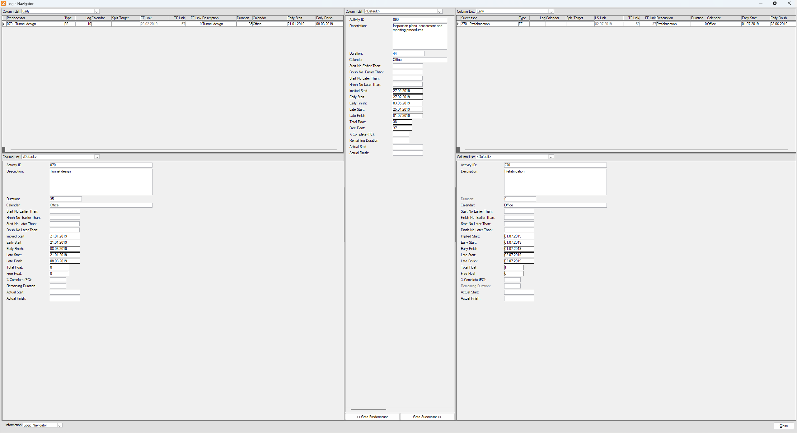 Planner Column Lists Link Navigator Columns