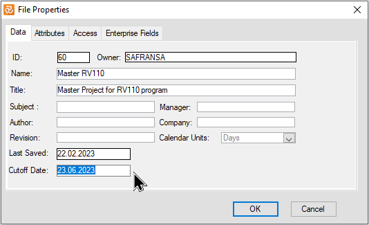 Planner Cutoff Date In File Properties