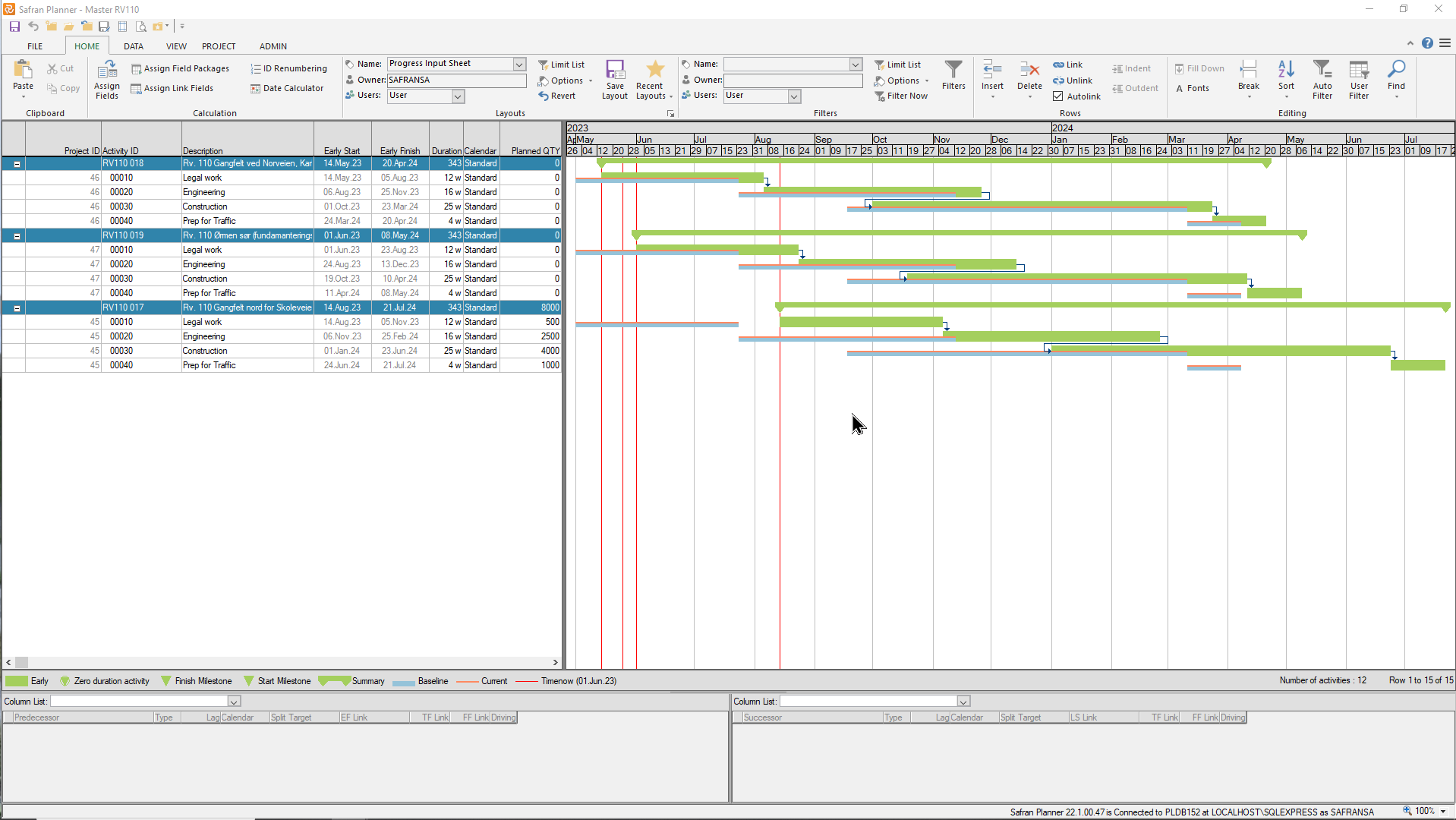 Planner Display Timenow from all Projects in a Multiproject