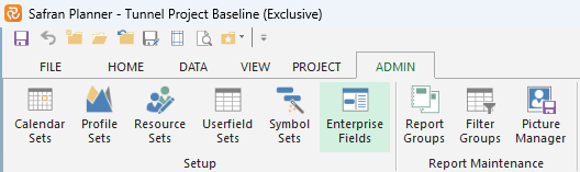 Planner Enterprise Fields Ribbon