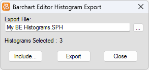 Import and export of Barchart Editor Histograms