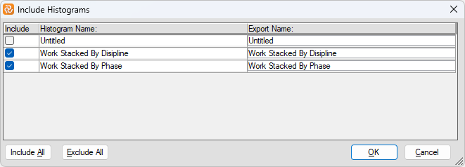 Import and export of Barchart Editor Histograms