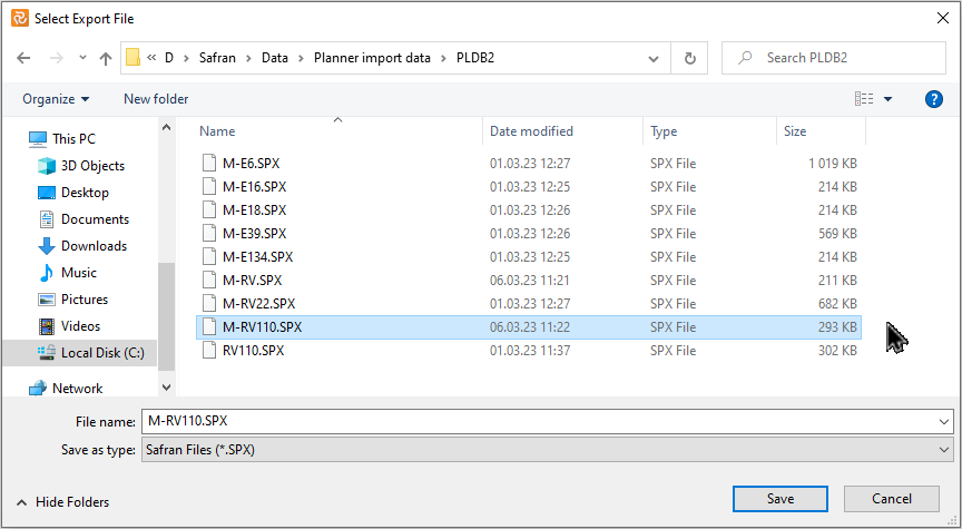 Planner Exporting File Location