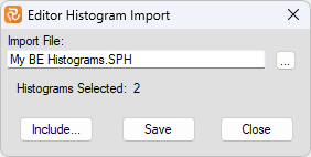 Import and export of Barchart Editor Histograms