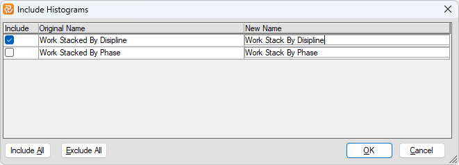 Import and export of Barchart Editor Histograms