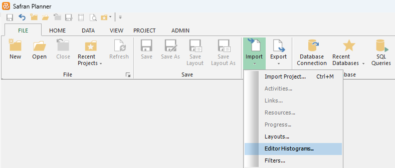 Import and export of Barchart Editor Histograms