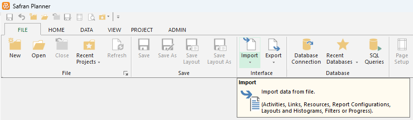 Planner Import Ribbon