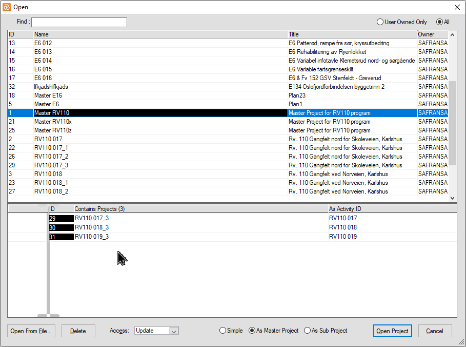 Planner Importing Progress Expended Finding NetID for multiple projects