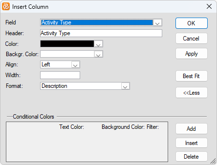 Planner Insert Column