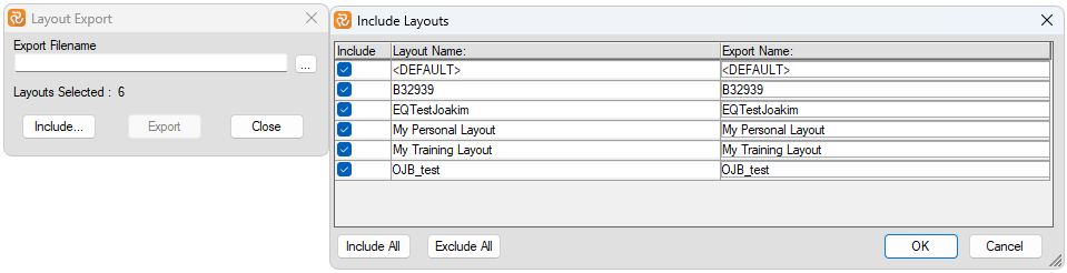 Planner Layout Export choice