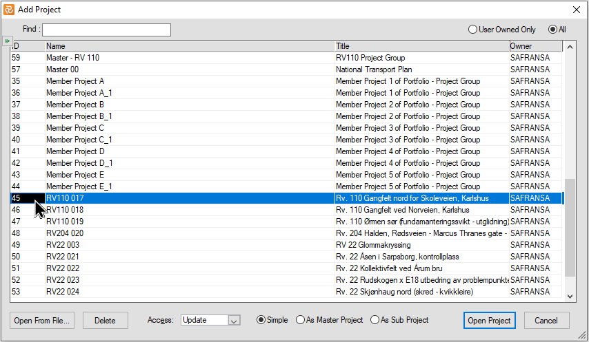 How to configure multiprojects