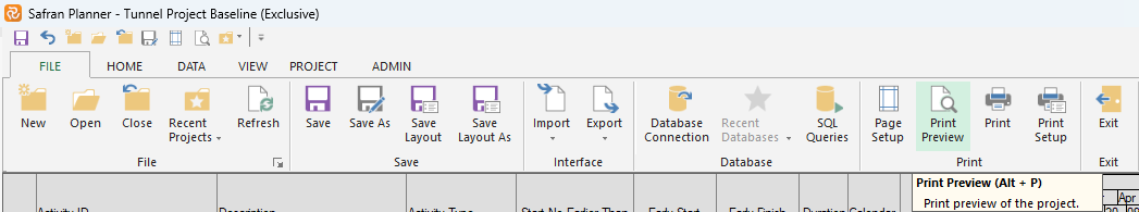 Configuring Barchart Editor Print and Page Setup