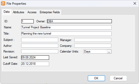 Safran Planner Project Properties