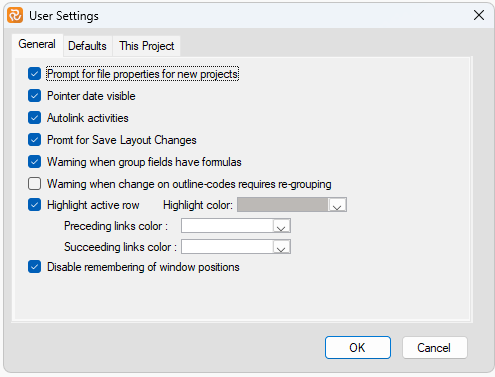 Planner User Settings1