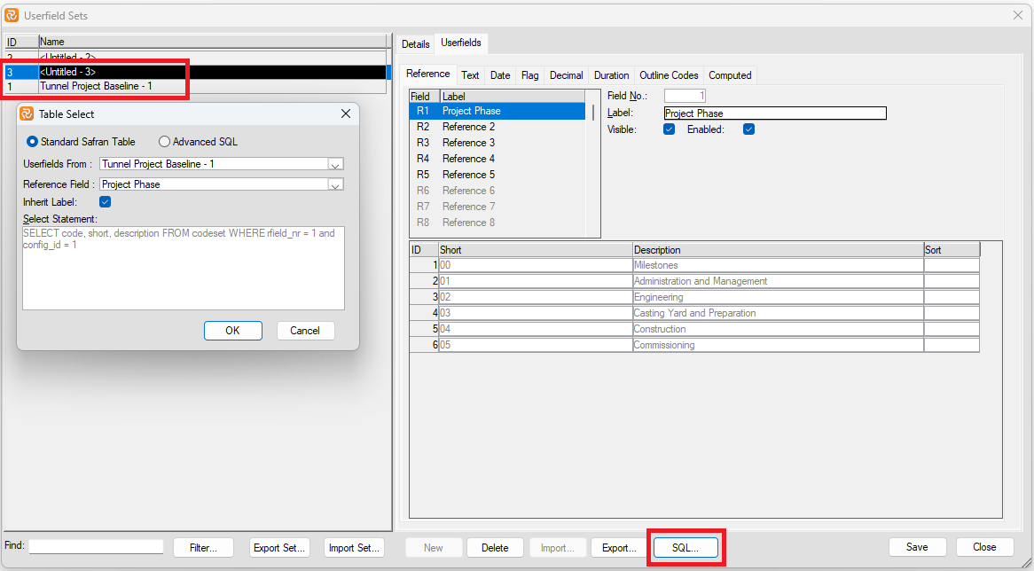 Planner Userfields Inherit R field codes