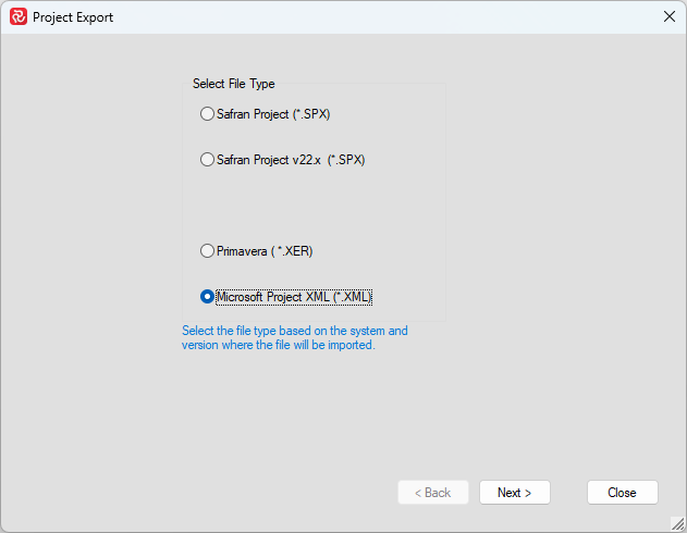 Project Export v25-1-00 XML