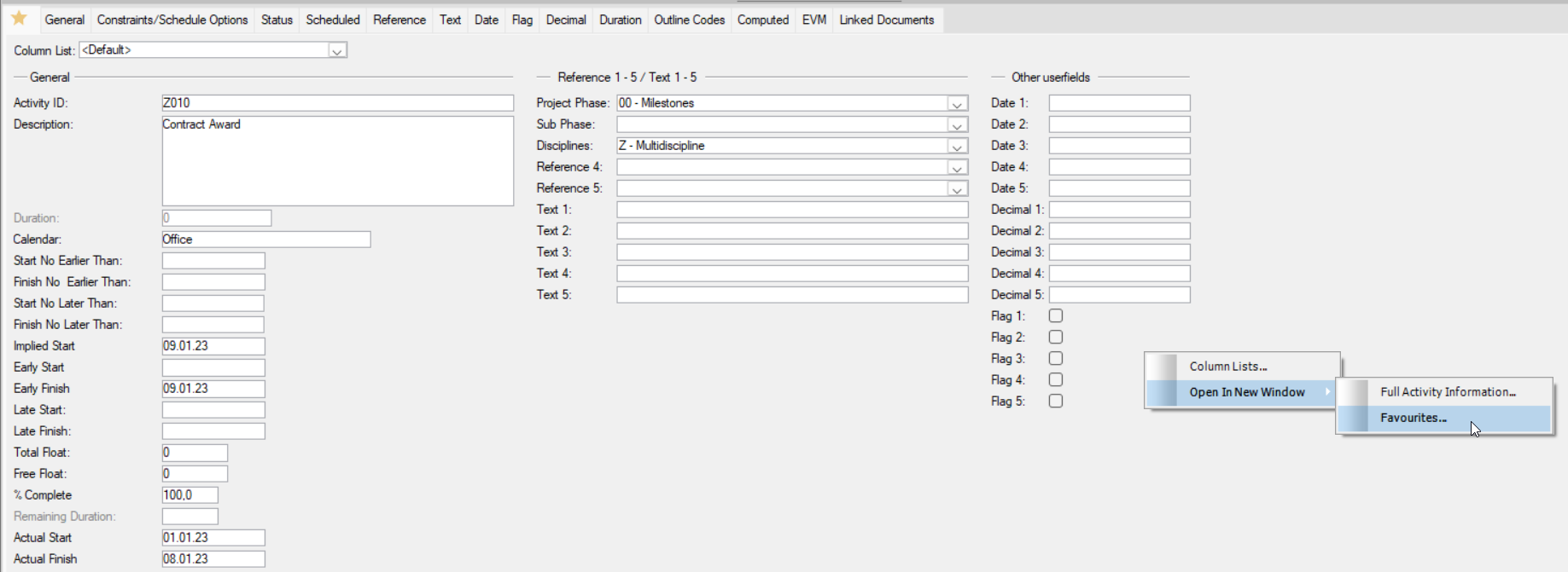 SP Open Favorites in new window