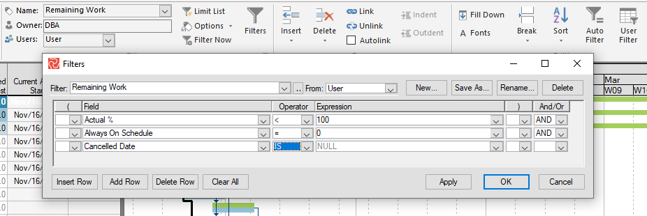 SP%20Project%20Control%20Add%20Progress%20in%20BE%20Filter%20Remaining%20Work