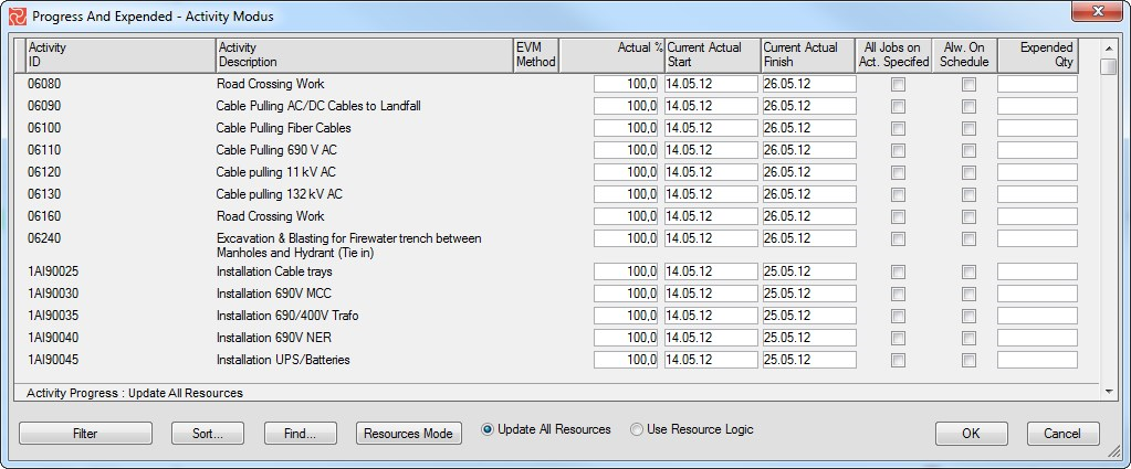 SP%20Project%20Control%20Adding%20Progress%20And%20Expended%20Activity%20Mode