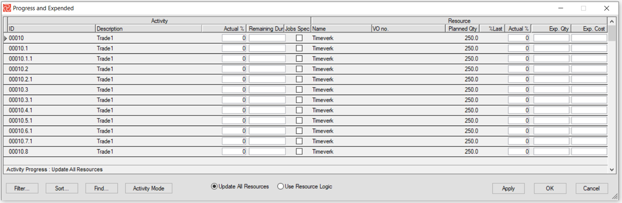 SP%20Project%20Control%20Adding%20Progress%20And%20Expended%20Resource%20Mode