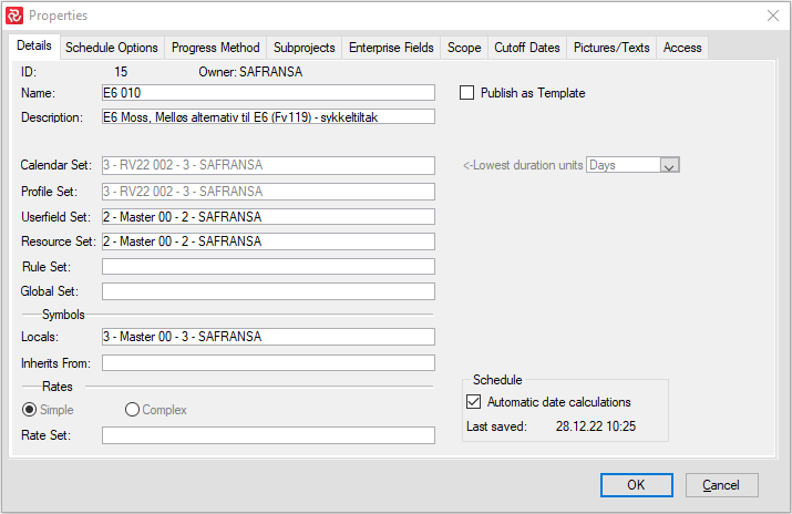 SP Project group import progress and expended Properties