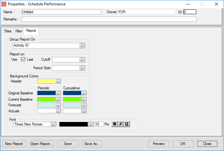 SP Schedule Performance Properties