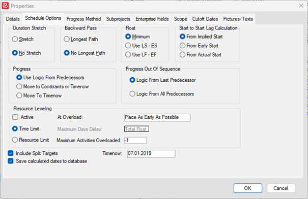 A Project Properties example