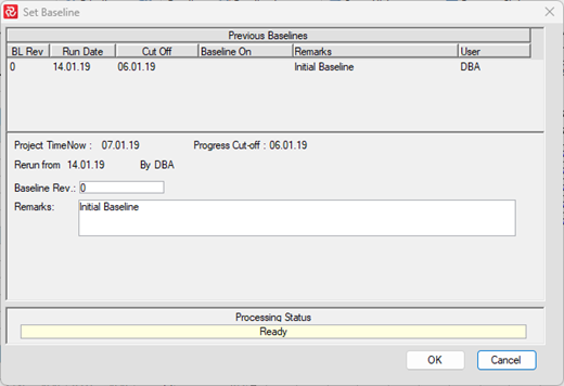 An example setting the initial baseline