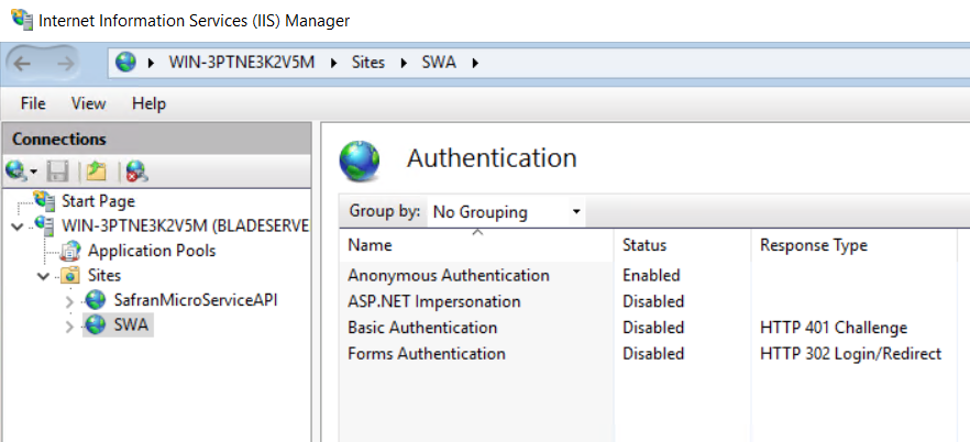 SWA IIS Manager Authentication