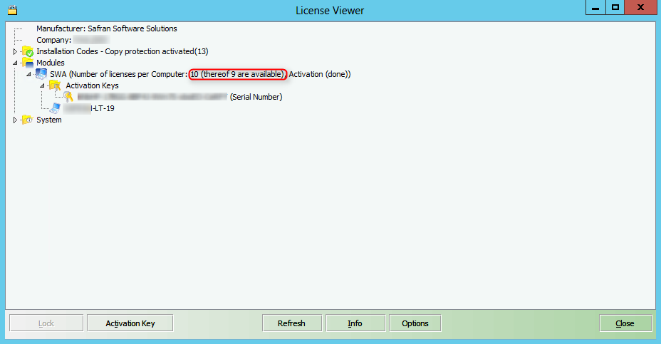 SWA License Viewer