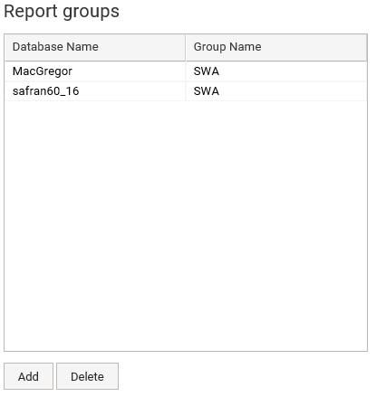 Safran Web Access Report Groups