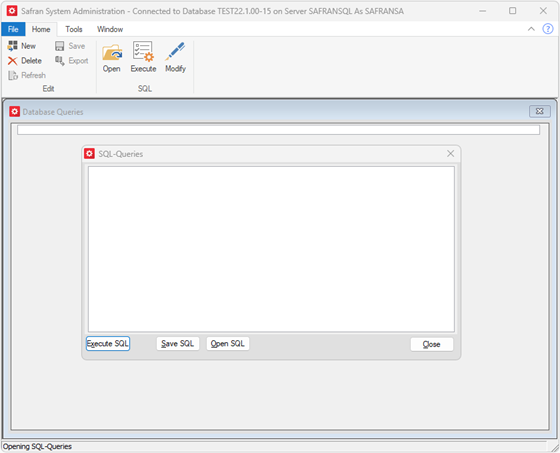 Safran Admin Tools Database Queries From File