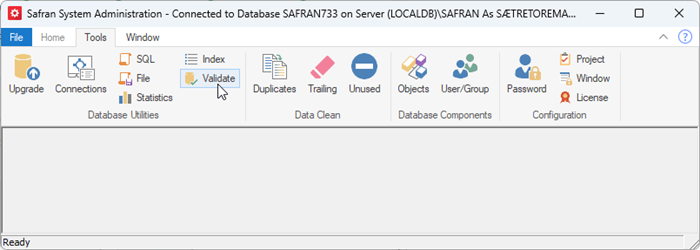 Safran Admin Tools Database Validation
